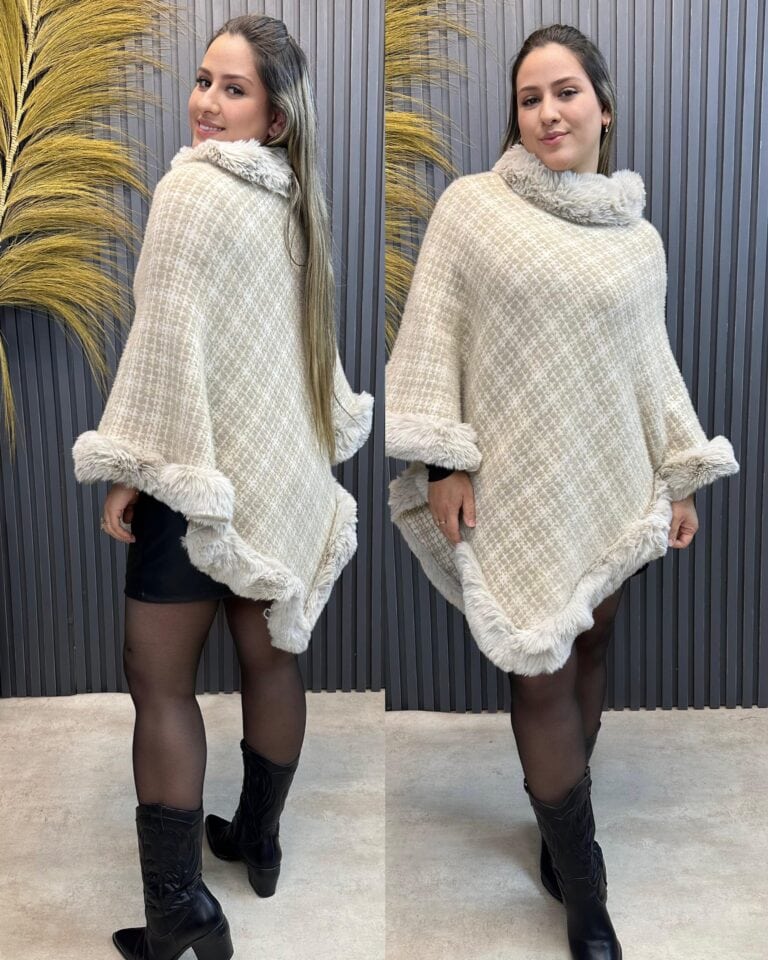 poncho bege poncho bege